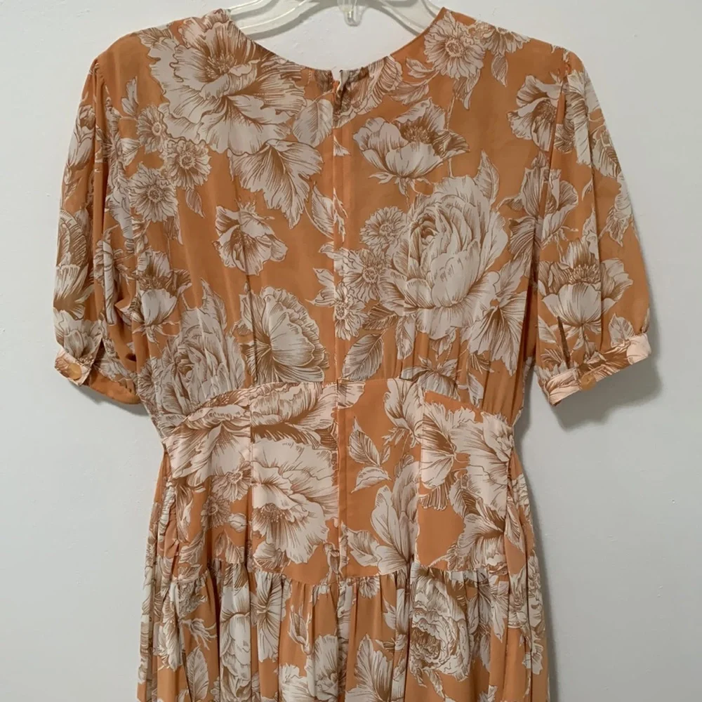 Vintage Peach Floral Dress - Picture 4 of 6